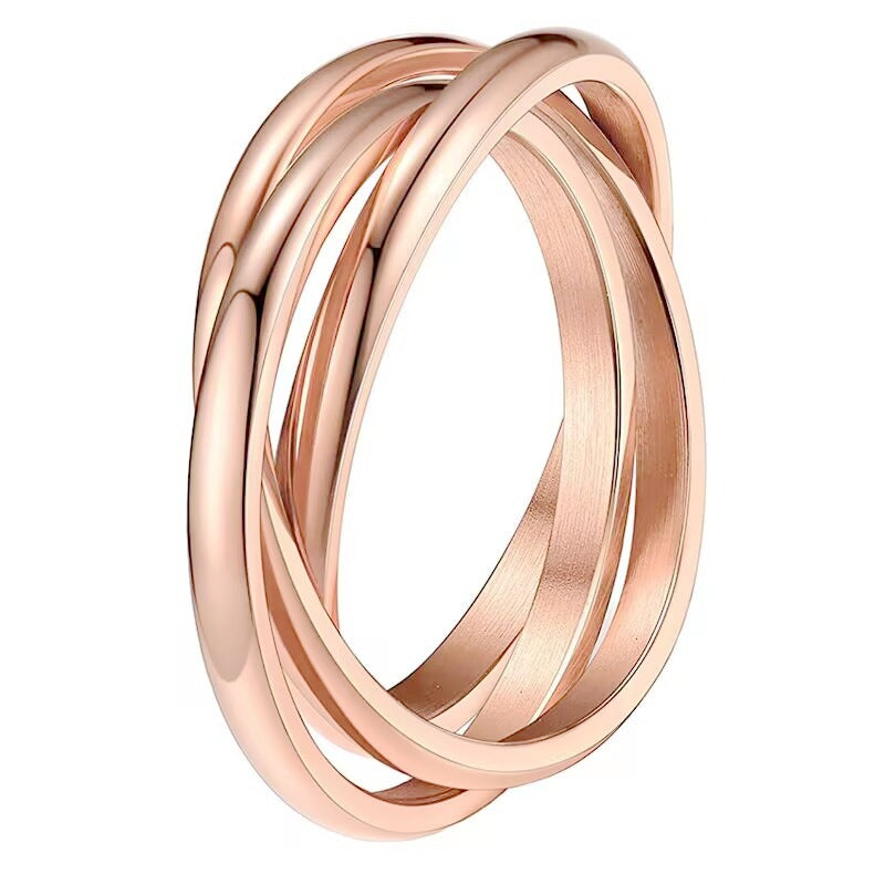 Sansen – Par de anillos de tres anillos de acero de titanio
