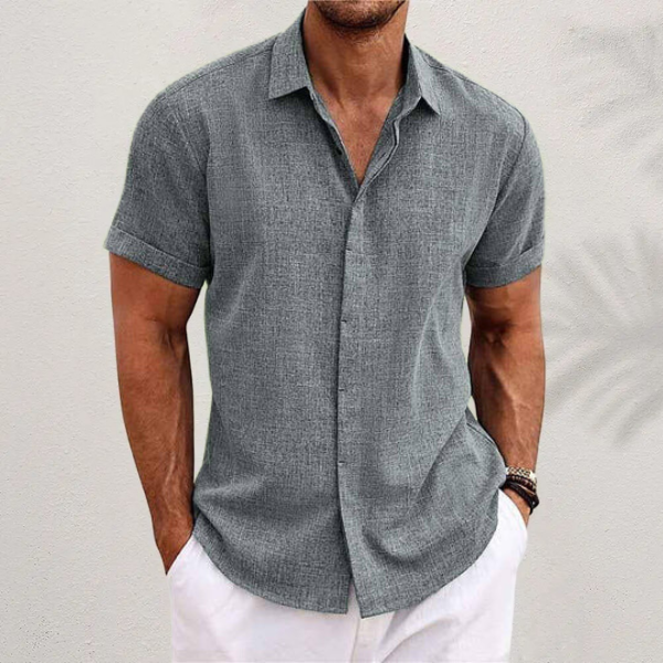 Oberon - Camisa Casual de Manga Corta para Hombre