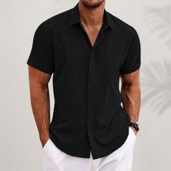 Oberon - Camisa Casual de Manga Corta para Hombre