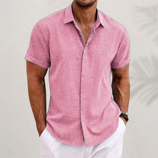 Oberon - Camisa Casual de Manga Corta para Hombre