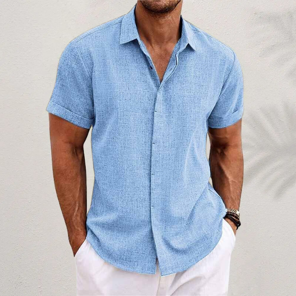Oberon - Camisa Casual de Manga Corta para Hombre