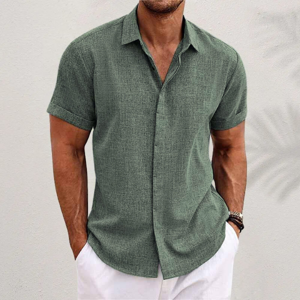 Oberon - Camisa Casual de Manga Corta para Hombre
