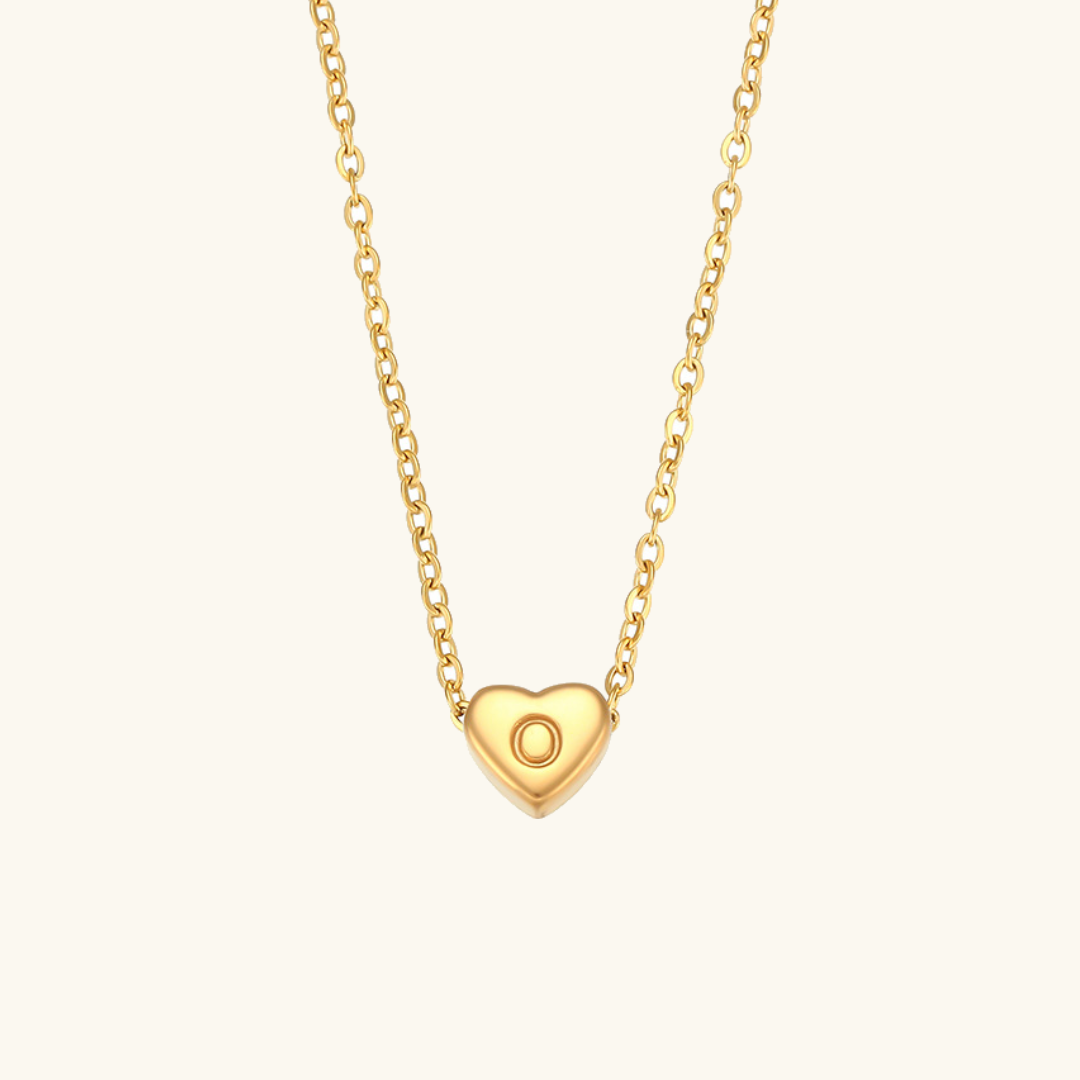 Corazón - Collar de iniciales de oro