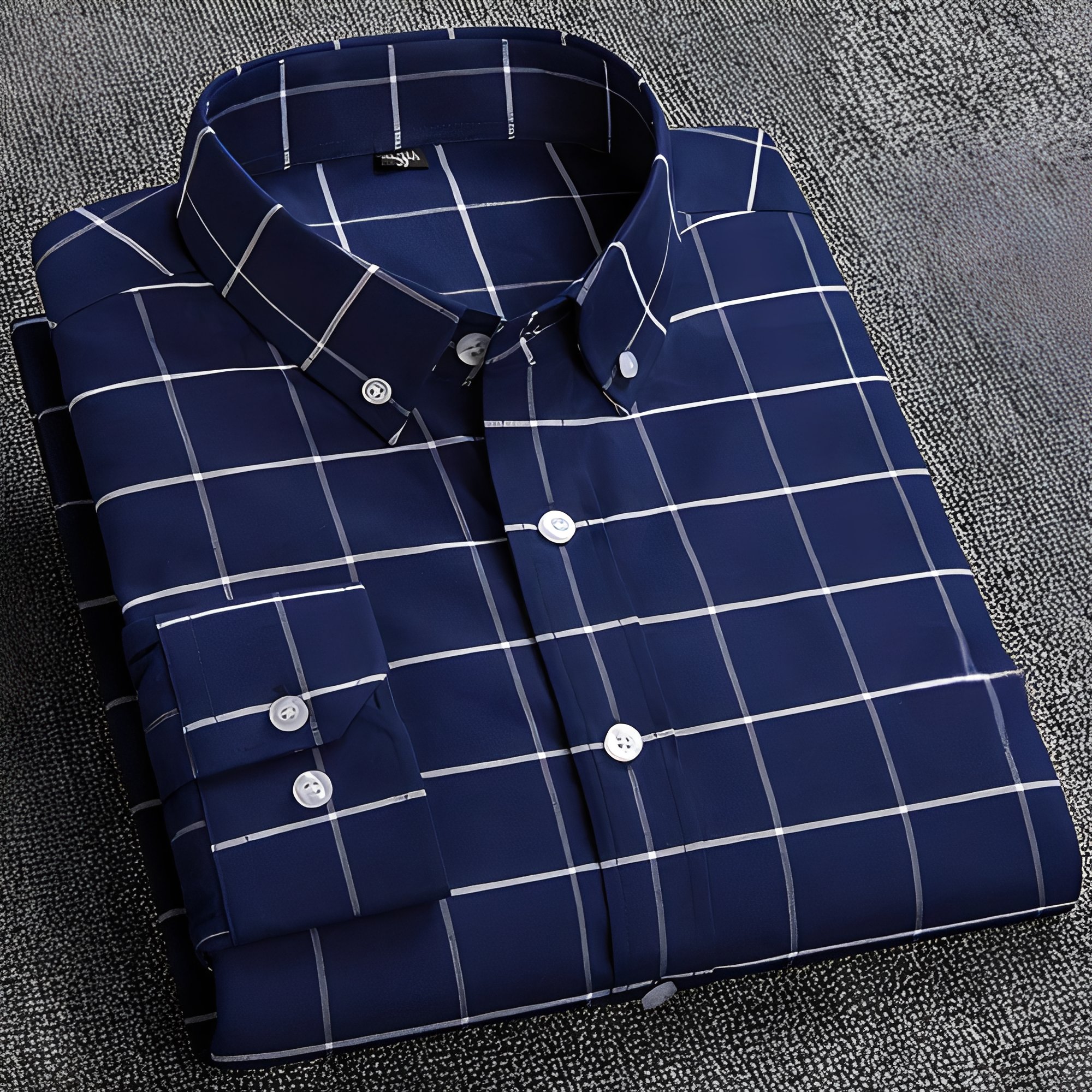 Jezriel - Camisa a cuadros de moda de manga larga para hombre