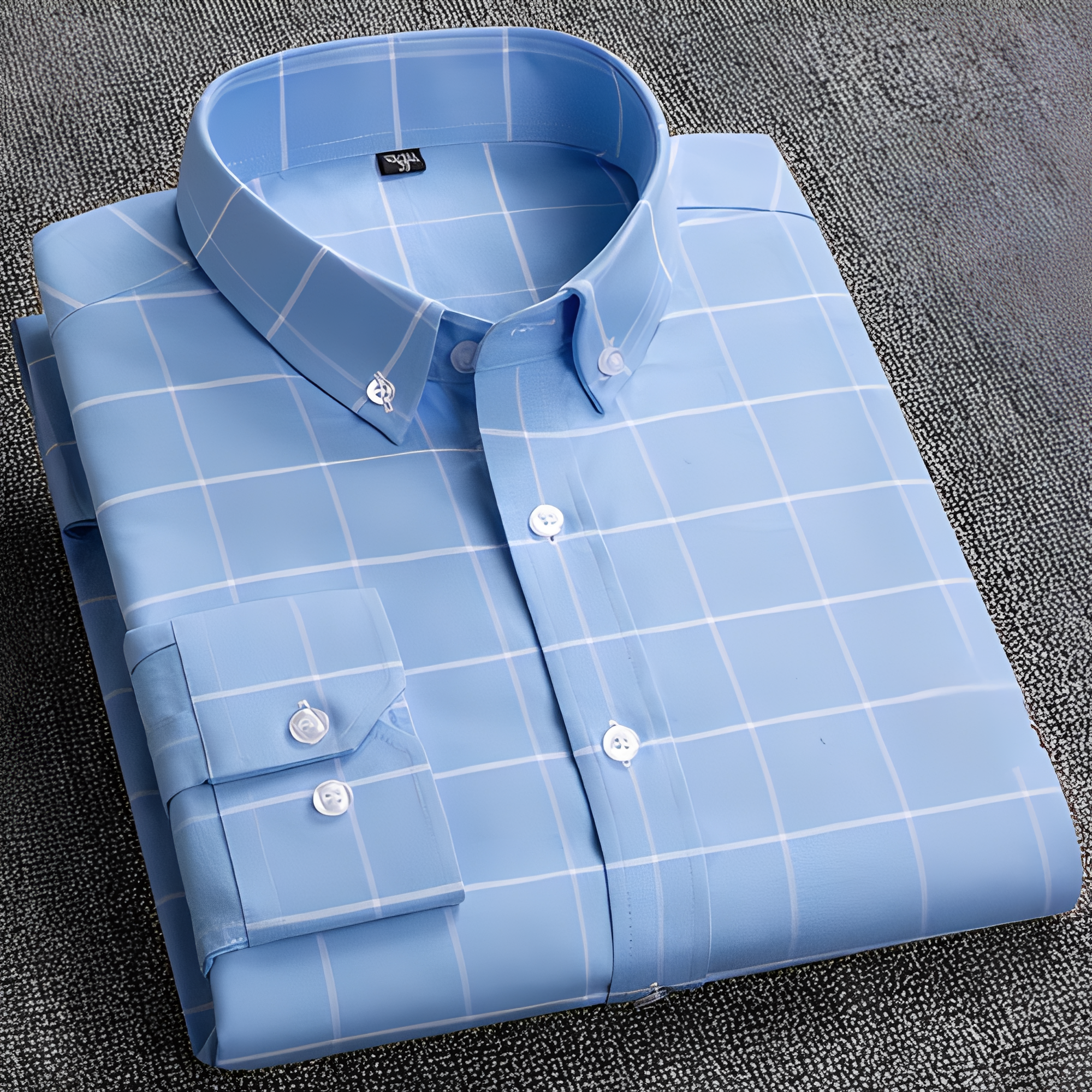 Jezriel - Camisa a cuadros de moda de manga larga para hombre