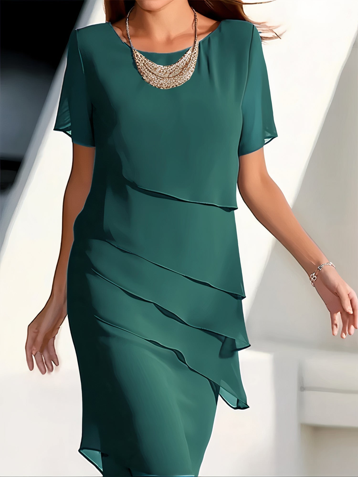 Emmeline - Elegante Vestido de Chiffón Plisado