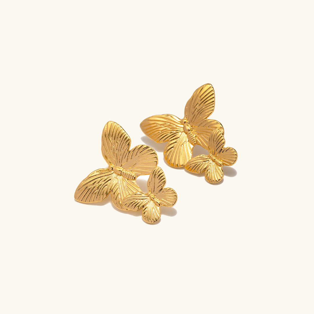 Mariah - Pendientes de oro en forma de mariposa
