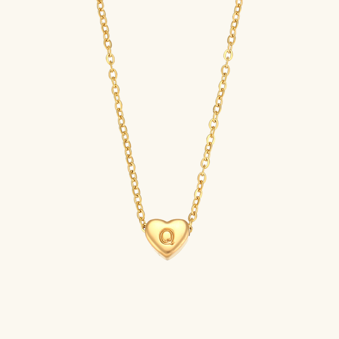 Corazón - Collar de iniciales de oro