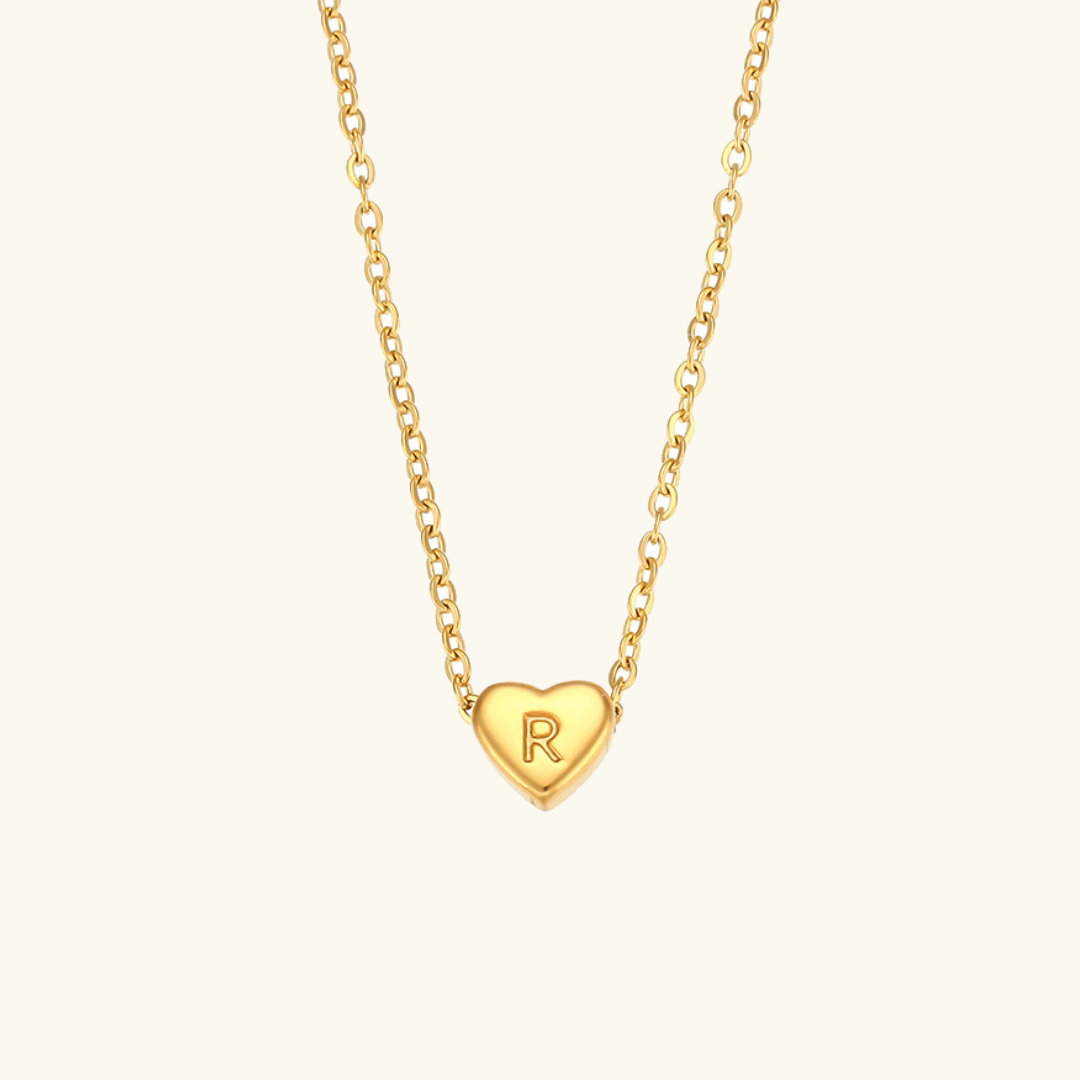 Corazón - Collar de iniciales de oro