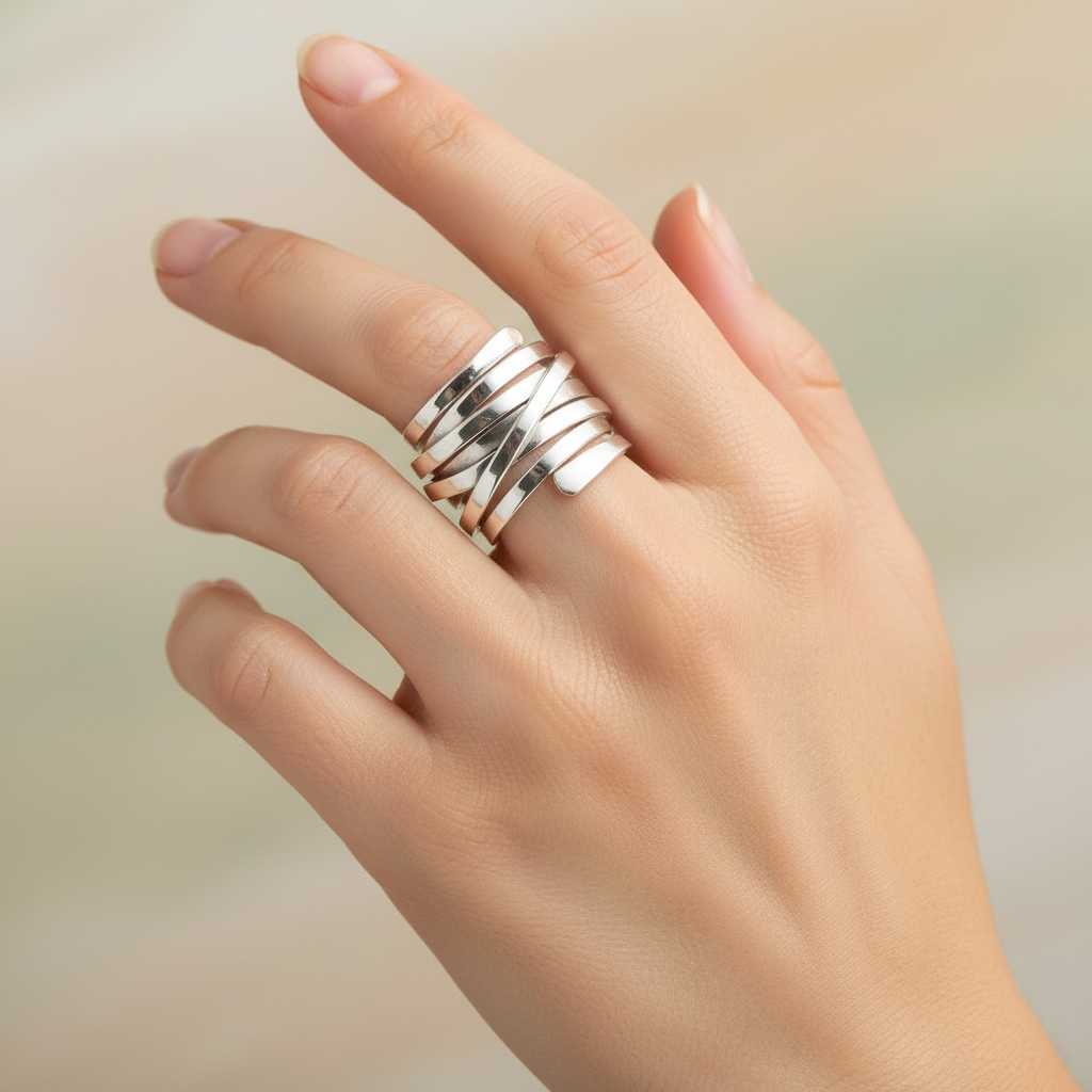 Valena – Anillo de Plata Estructurado