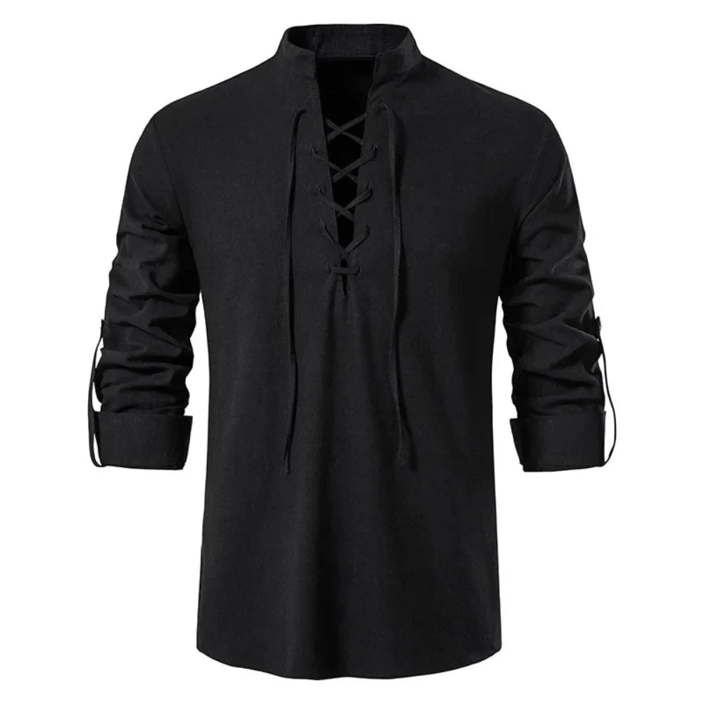 Oliver - Camisa de Manga Larga con Detalles de Cuerda