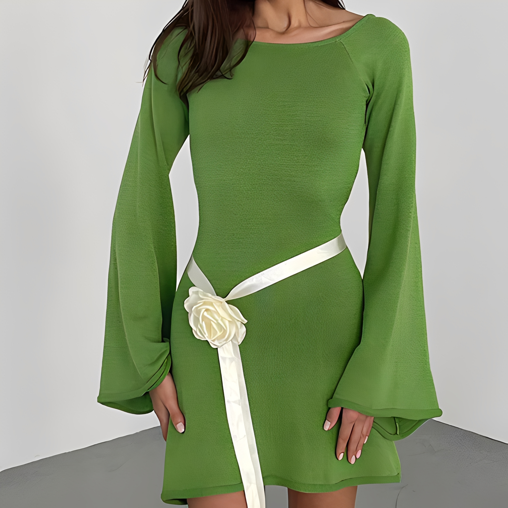 Aryana - Vestido elegante de verano con mangas largas para mujer