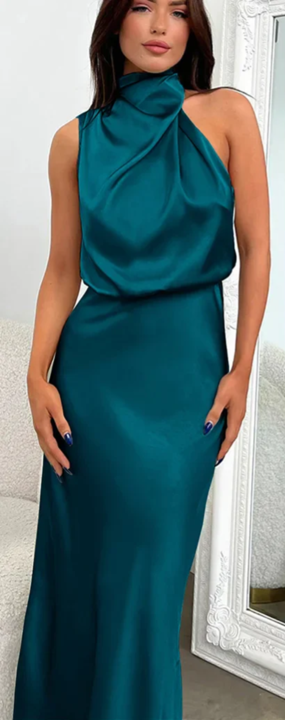Luna - Vestido maxi con drapeado