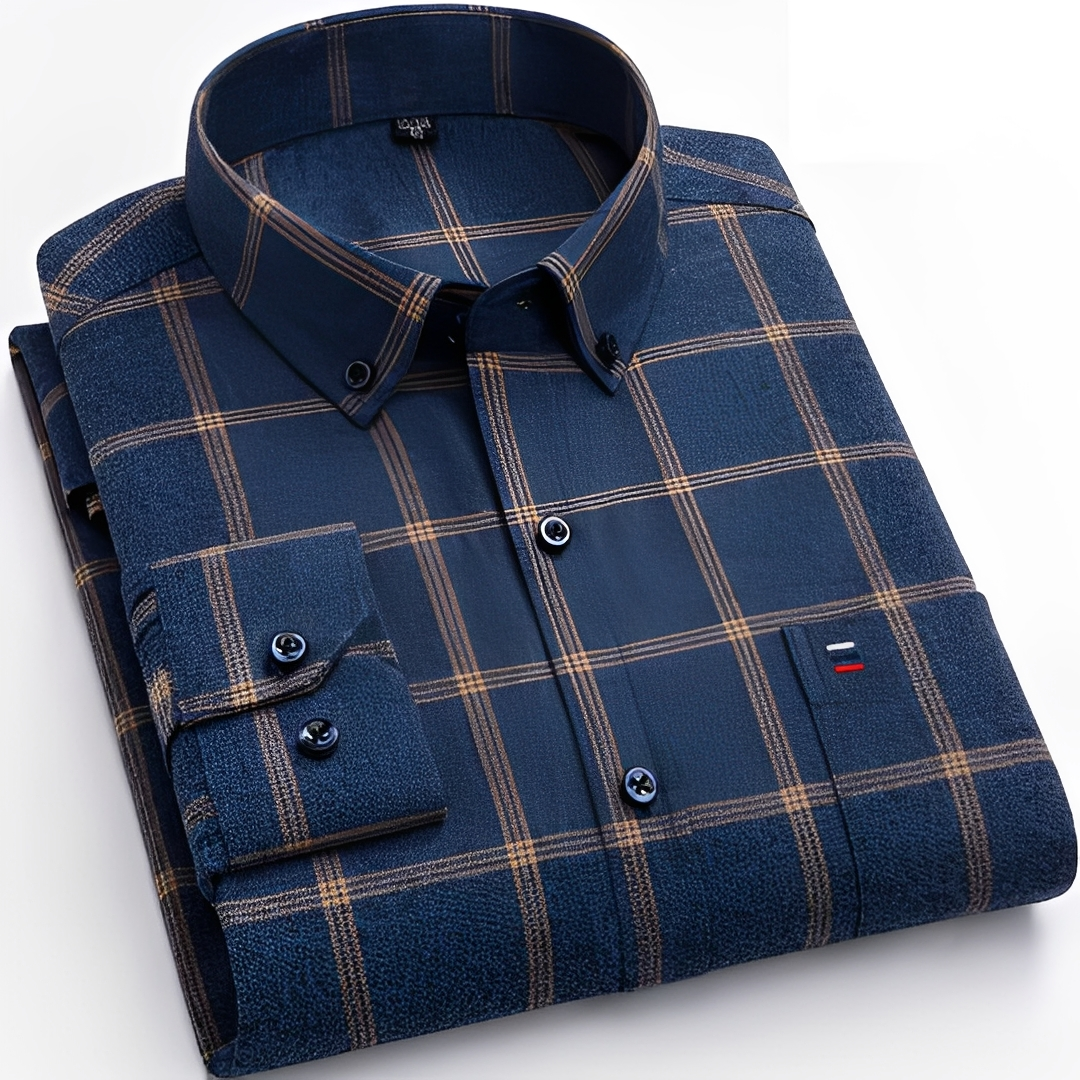 Glenn - Camisa de hombre a cuadros moderna
