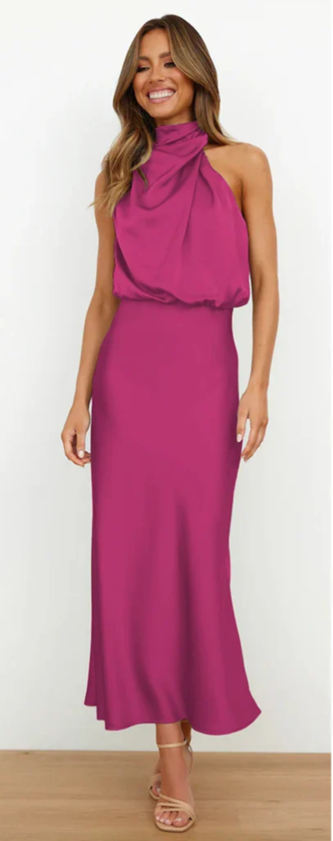 Luna - Vestido maxi con drapeado