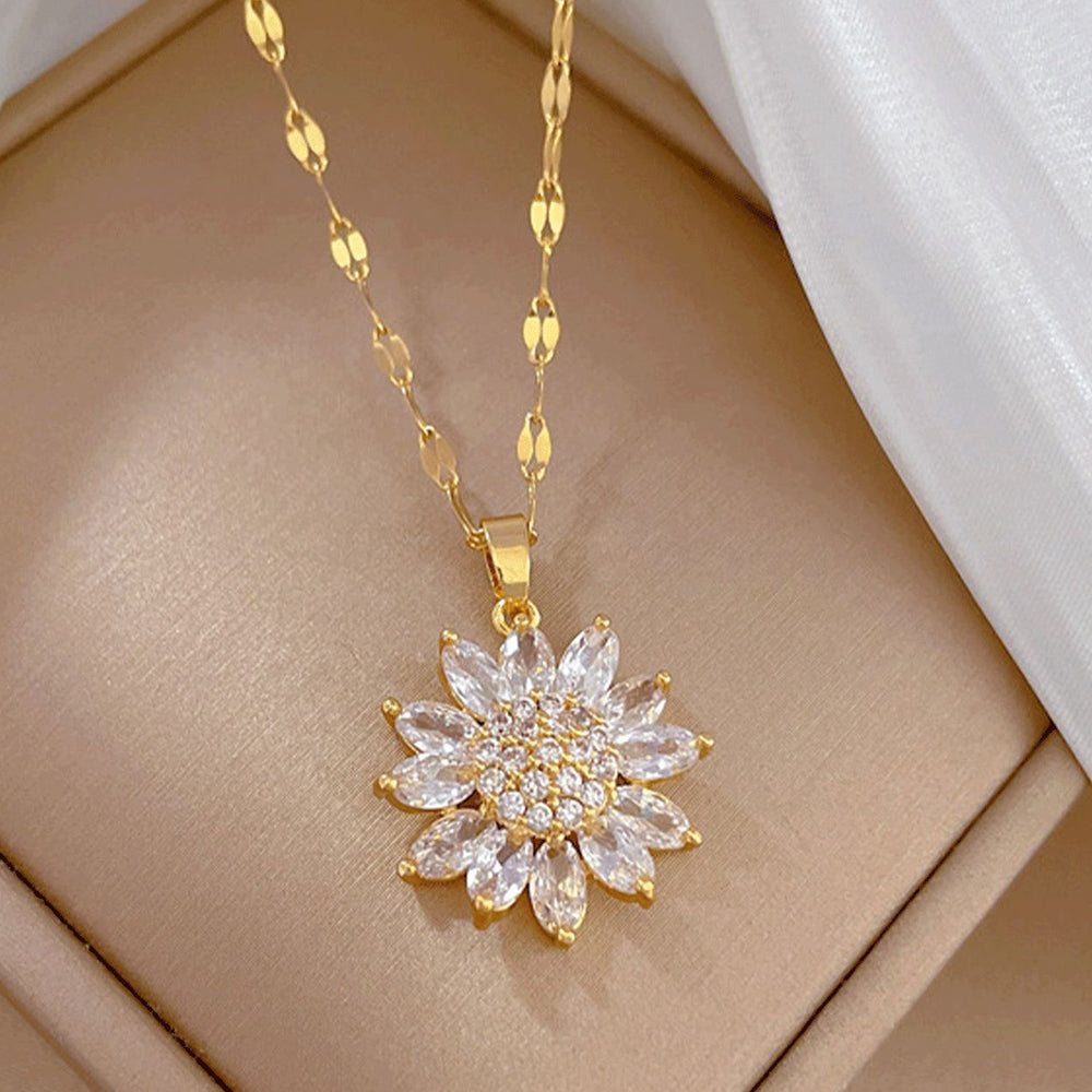 Anaya – Collar de girasoles brillantes con picos