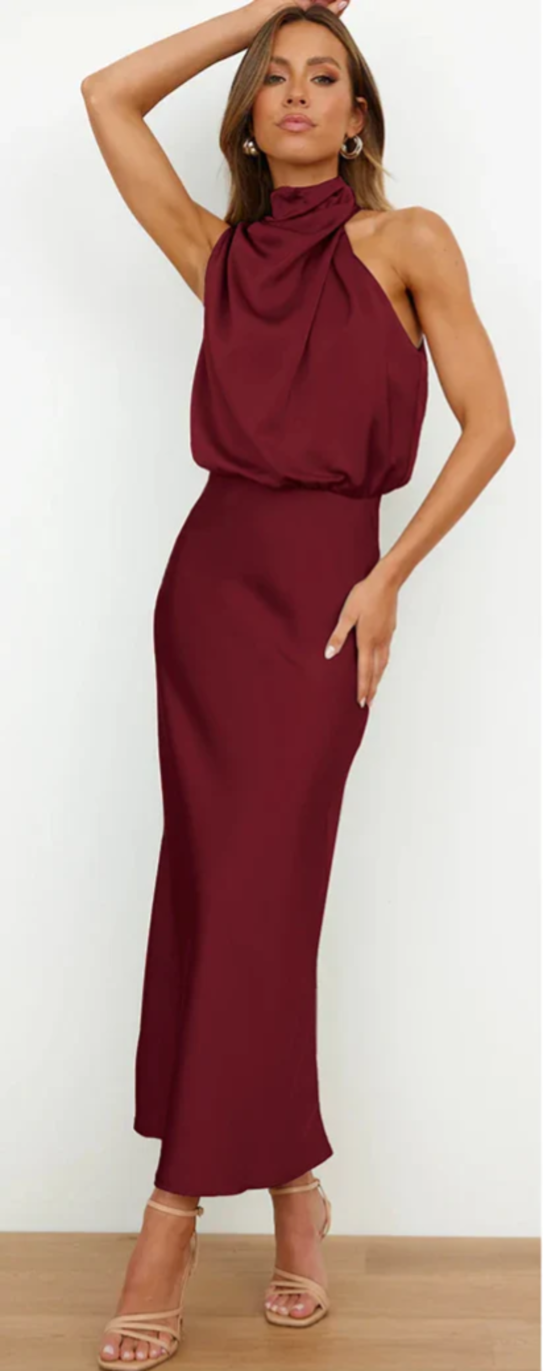 Luna - Vestido maxi con drapeado