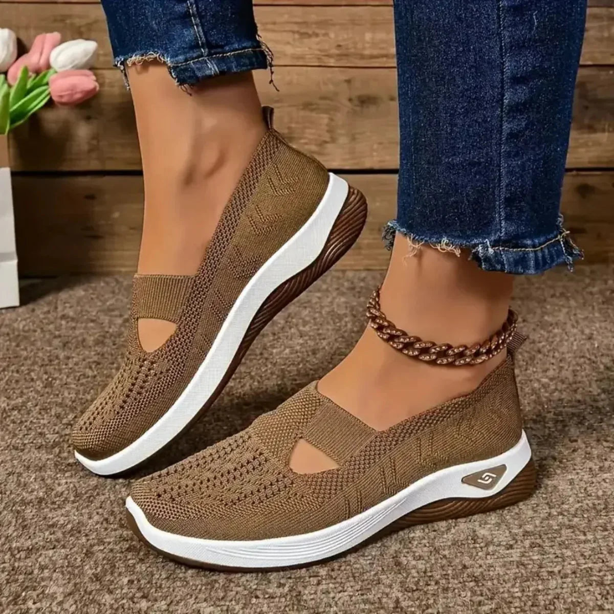 Madelline - Zapatillas para mujer con cuña