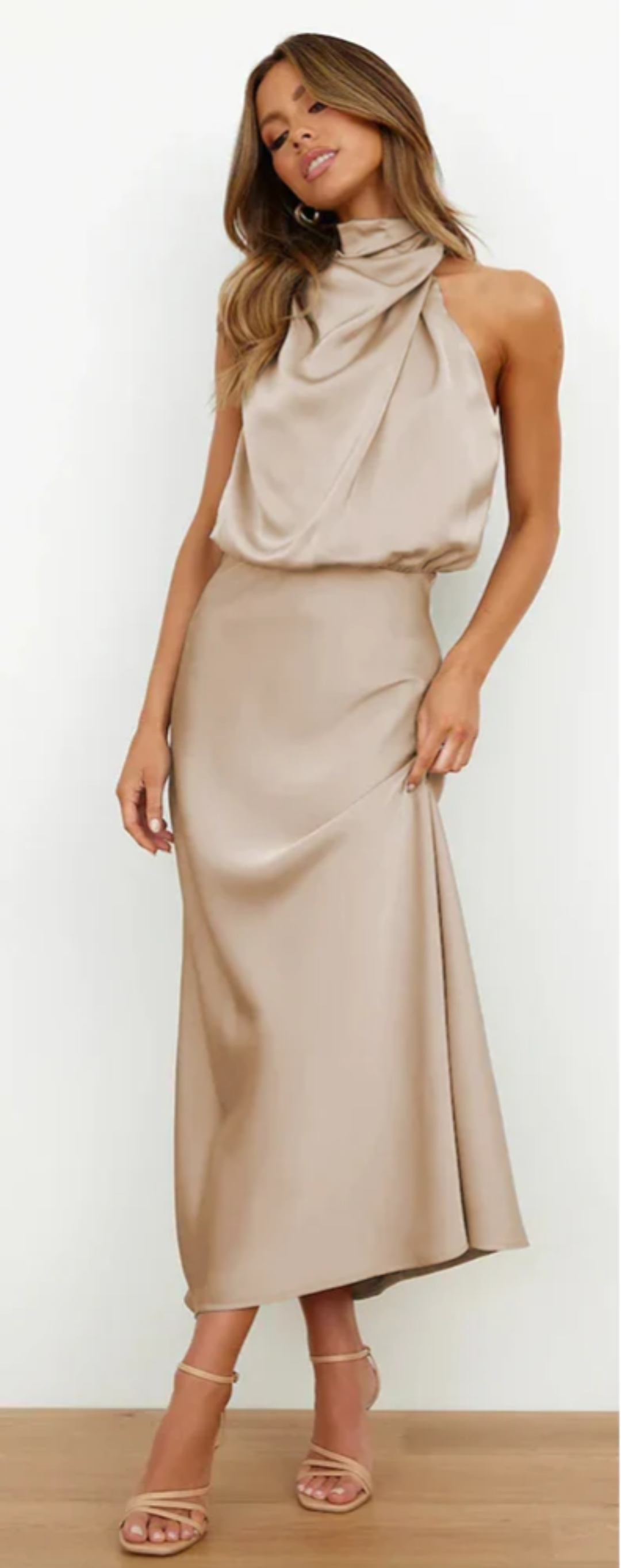 Luna - Vestido maxi con drapeado