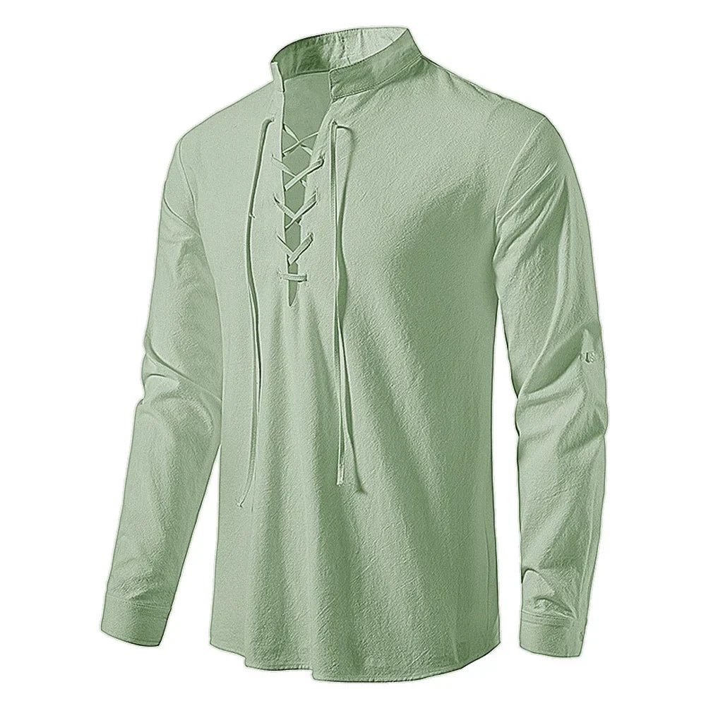 Oliver - Camisa de Manga Larga con Detalles de Cuerda