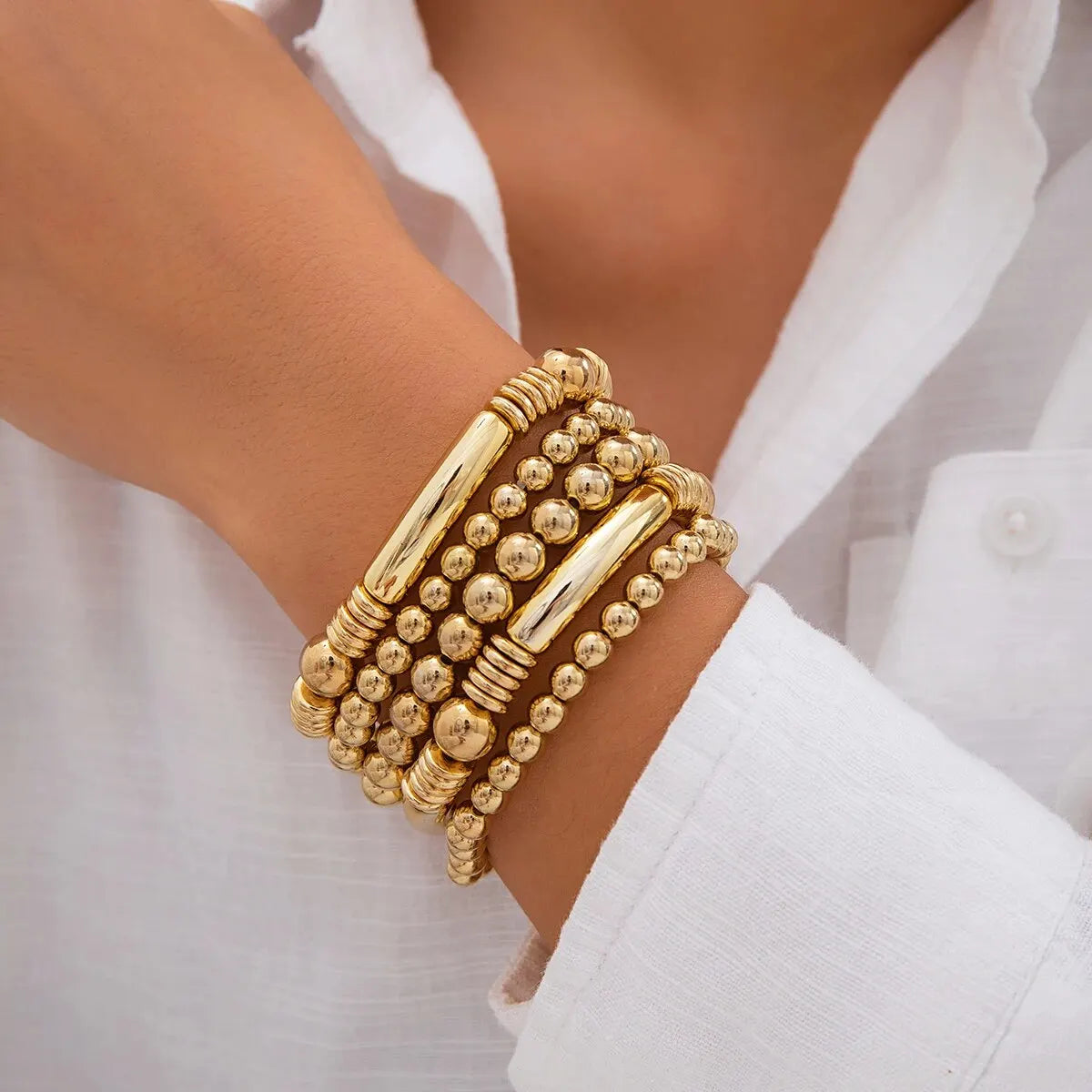 Mira – Conjunto de 5 pulseras de perlas apilables