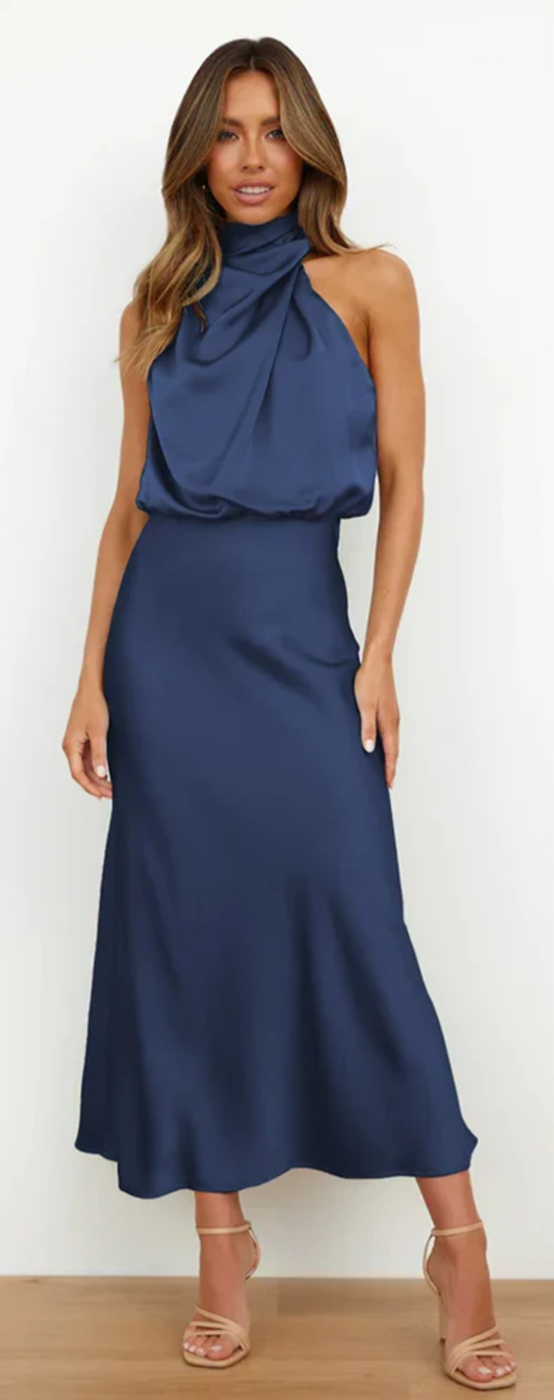 Luna - Vestido maxi con drapeado