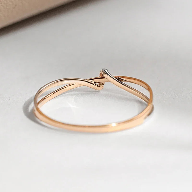 Eleane – Anillo Infinito Bicolor Elegante