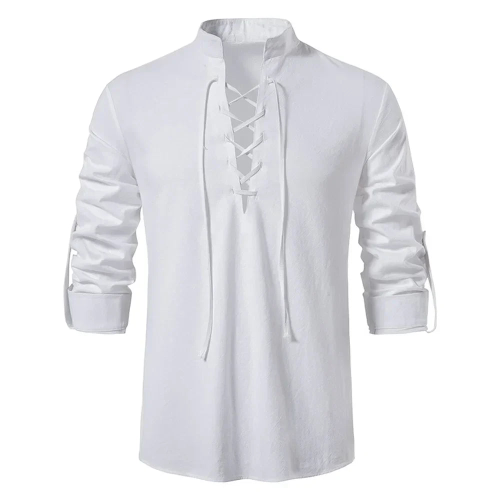Oliver - Camisa de Manga Larga con Detalles de Cuerda
