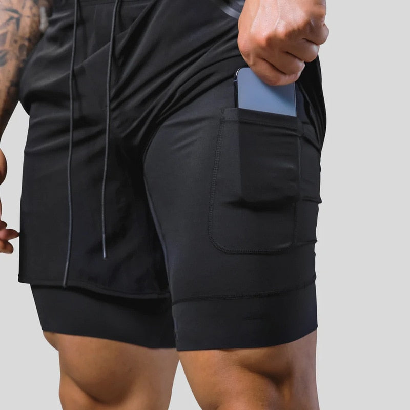 Keir - Hombres Pantalones de Entrenamiento Integrados Shorts de Compresión