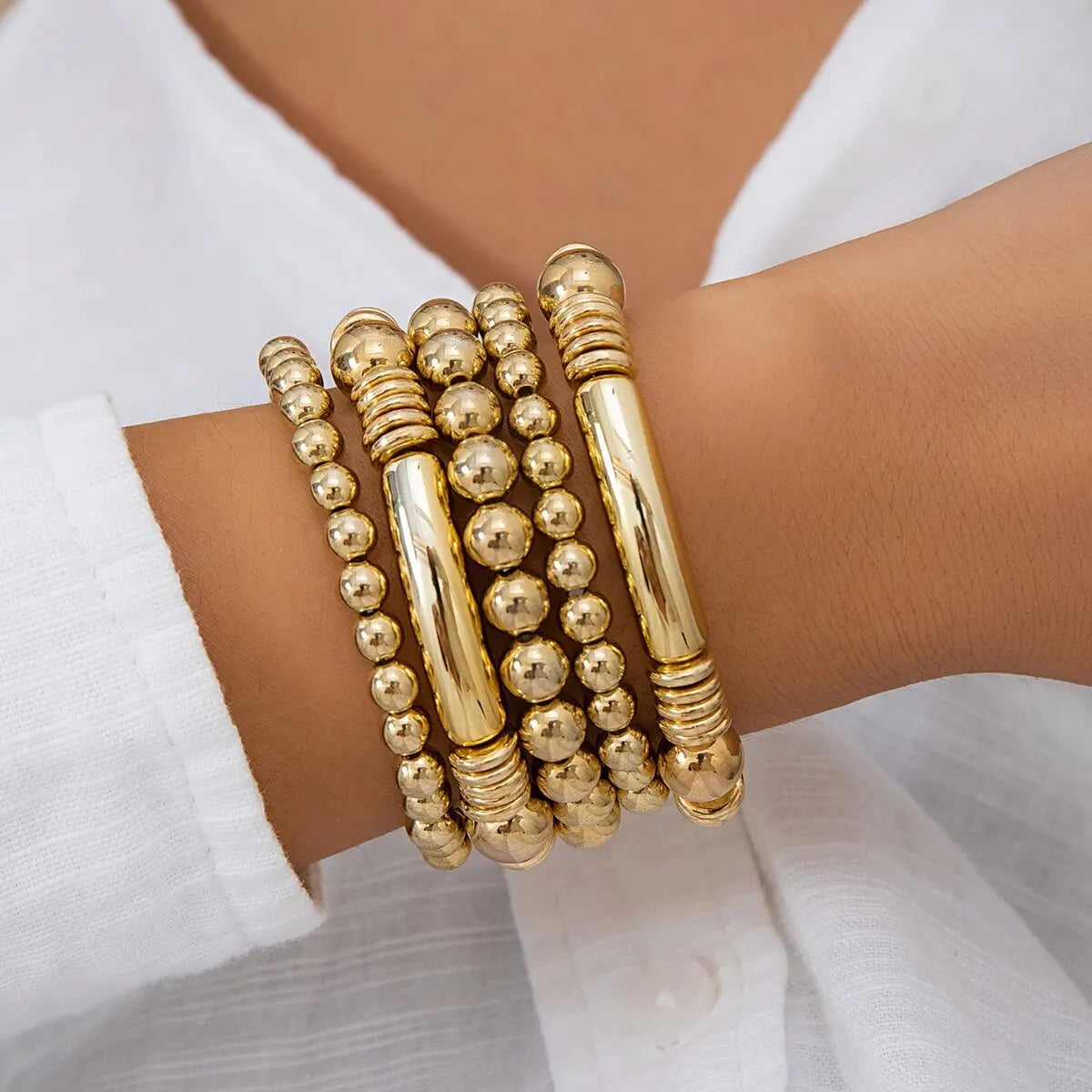 Mira – Conjunto de 5 pulseras de perlas apilables