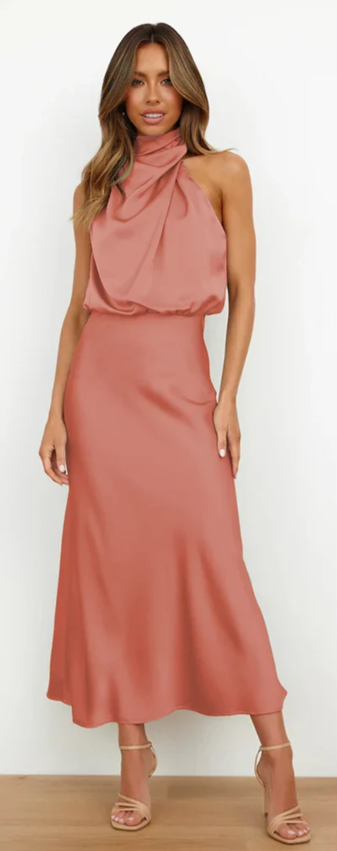 Luna - Vestido maxi con drapeado