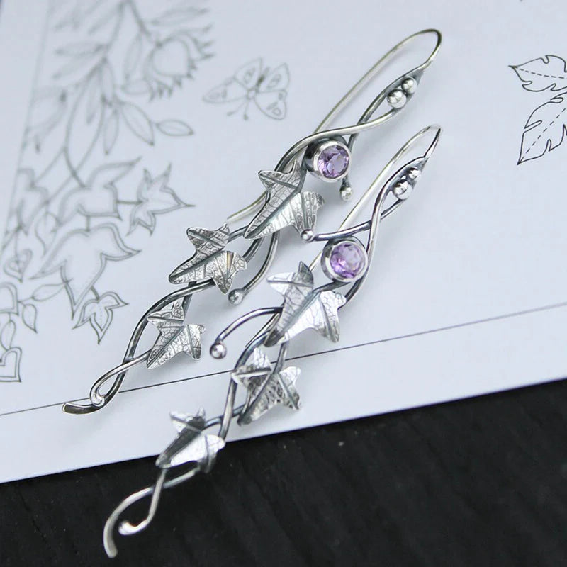 Elowen – Pendientes vintage con hojas de hada
