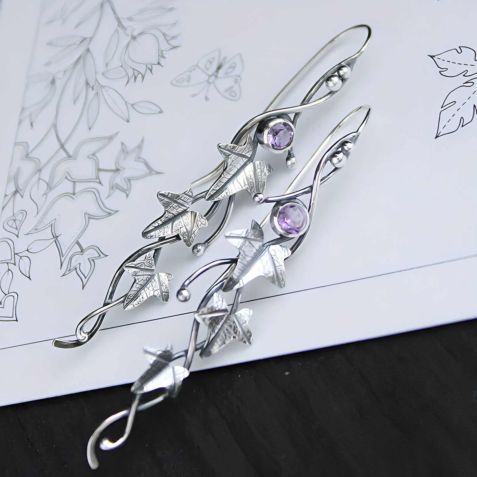 Nina – Pendientes vintage en forma de hoja de hada