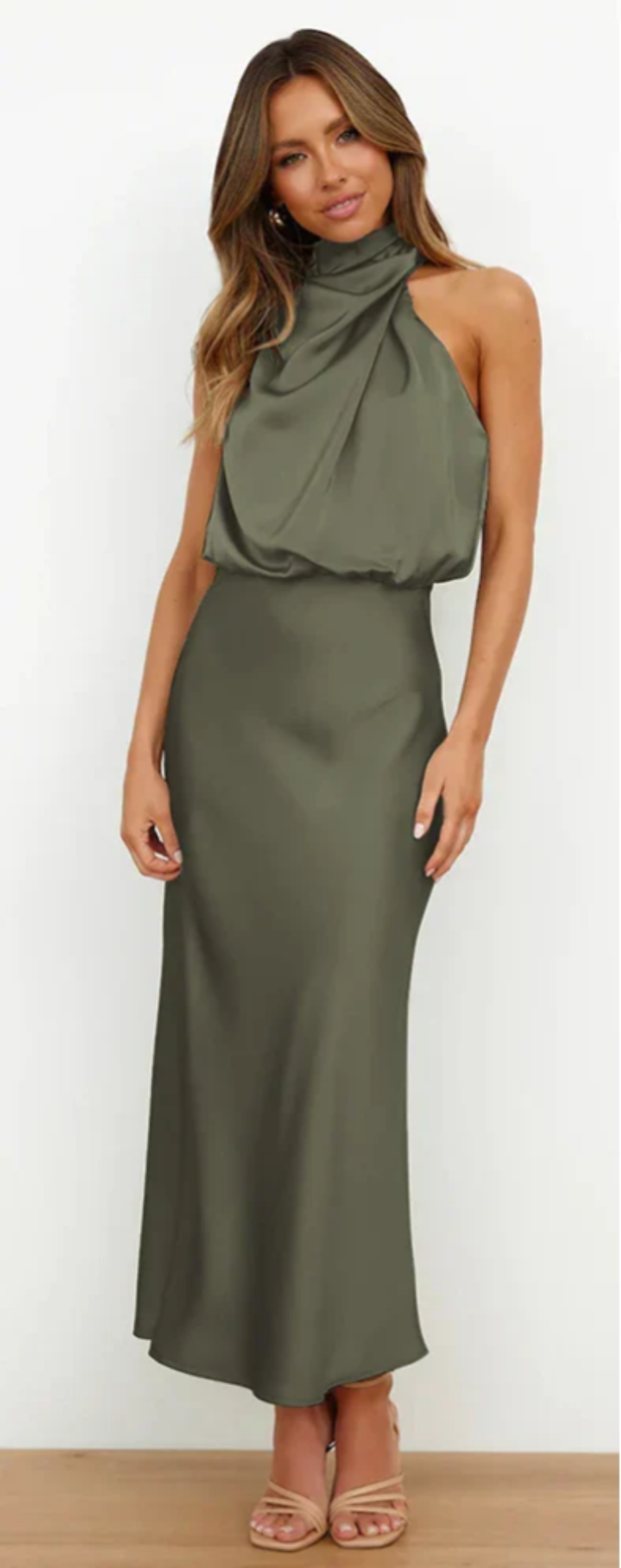 Luna - Vestido maxi con drapeado
