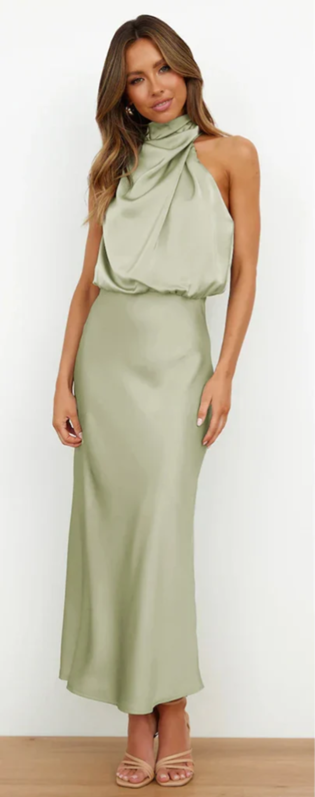 Luna - Vestido maxi con drapeado