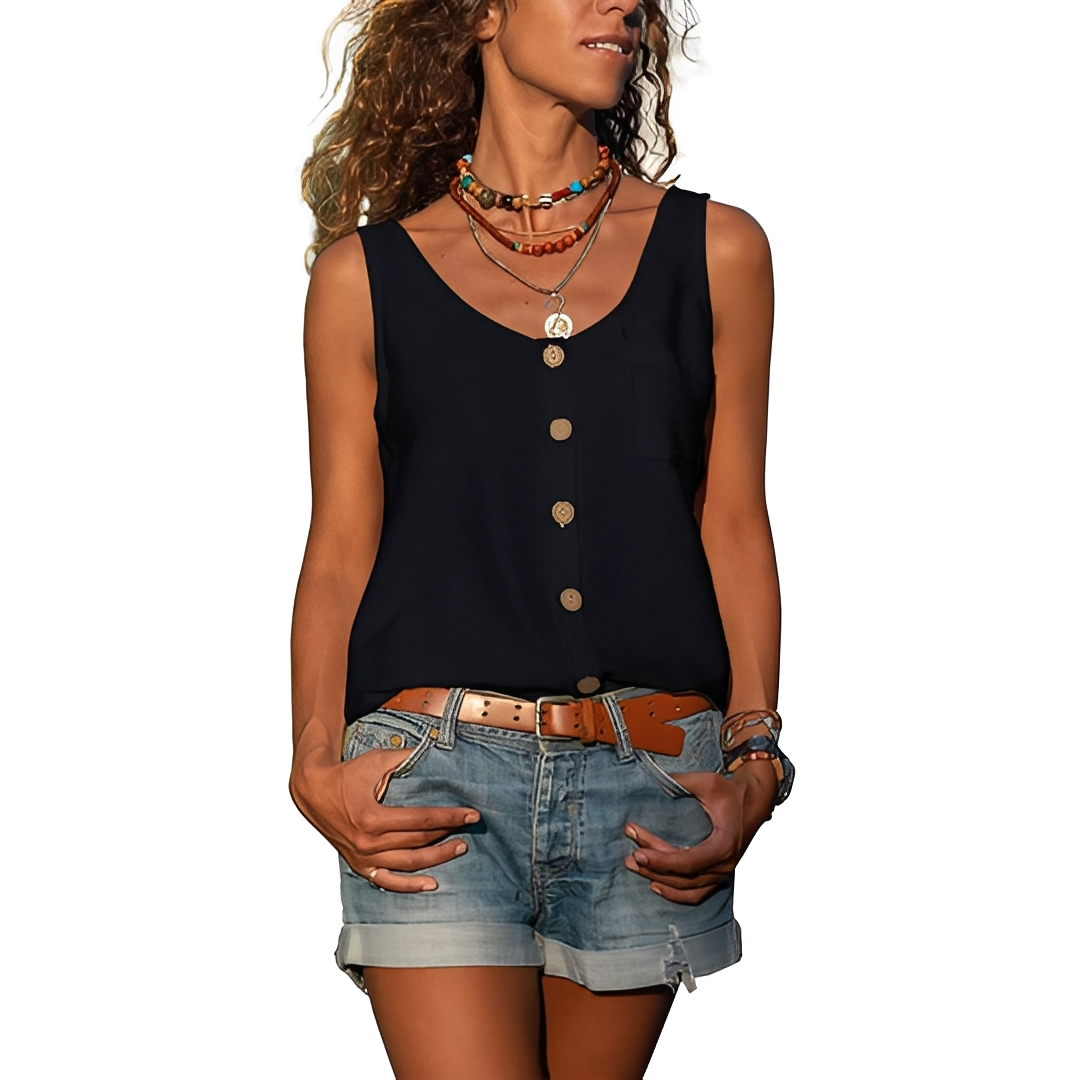 Naressa - Blusa sin mangas de verano elegante para mujer