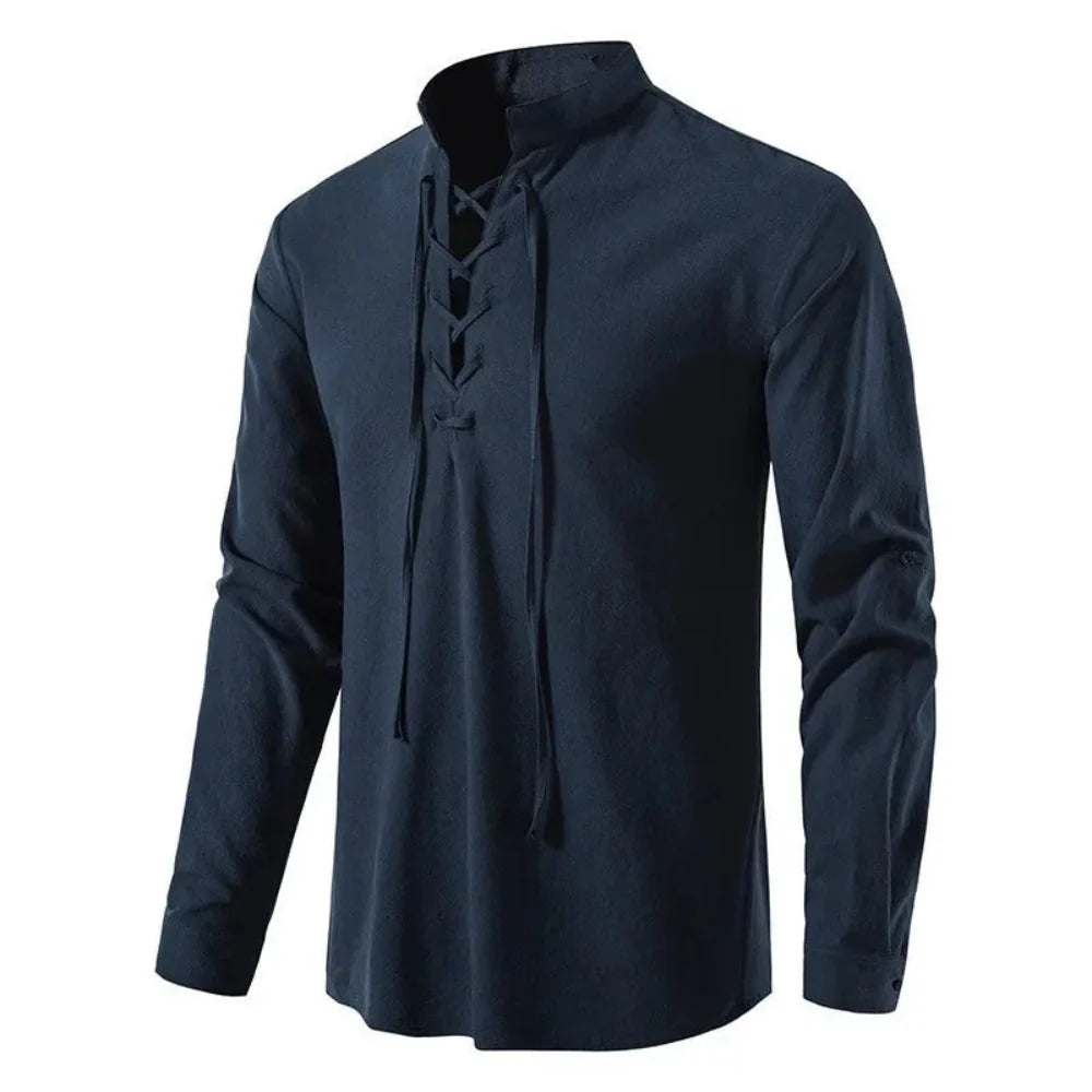 Oliver - Camisa de Manga Larga con Detalles de Cuerda