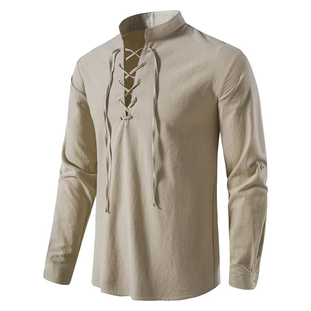 Oliver - Camisa de Manga Larga con Detalles de Cuerda