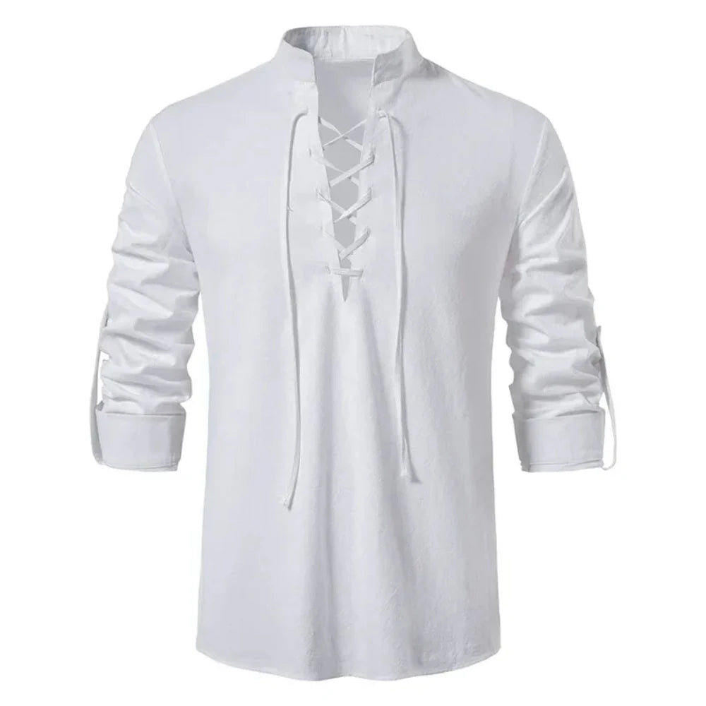 Oliver - Camisa de Manga Larga con Detalles de Cuerda