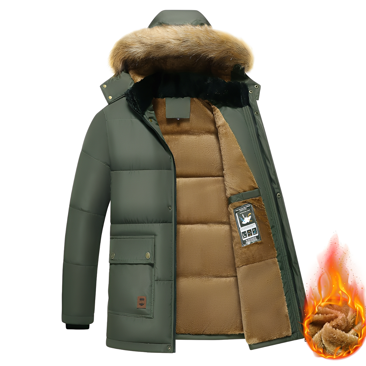 Crispian - Chaqueta acogedora con capucha