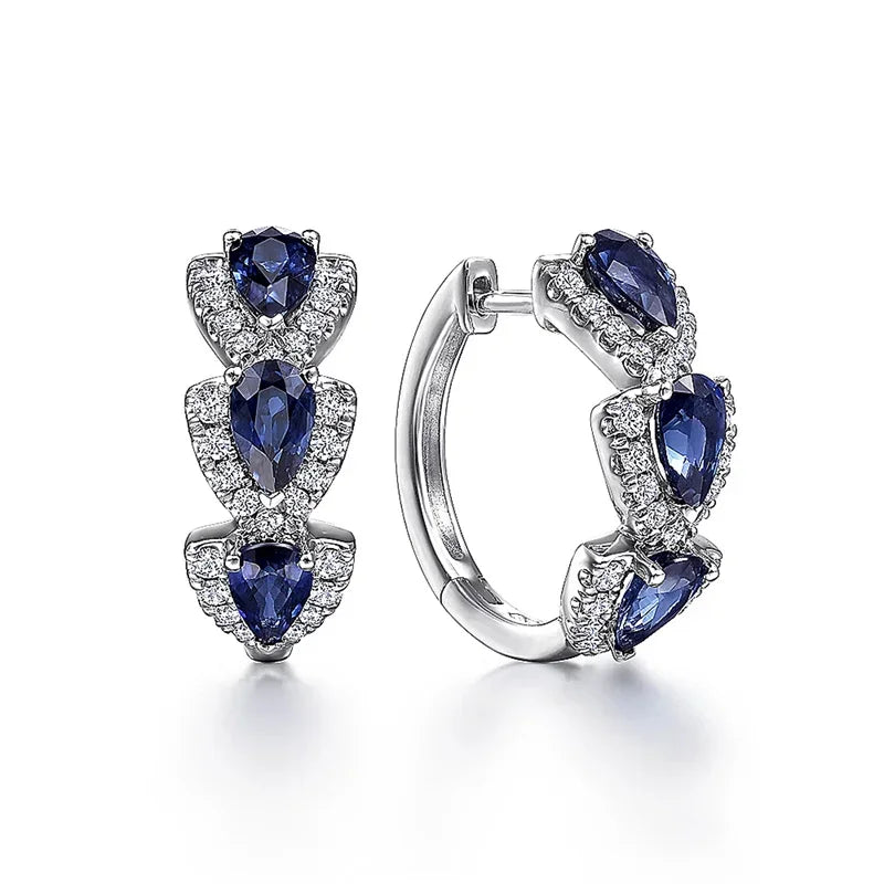 Ellie – Pendientes de Zafiro Azul Rey Elegantes