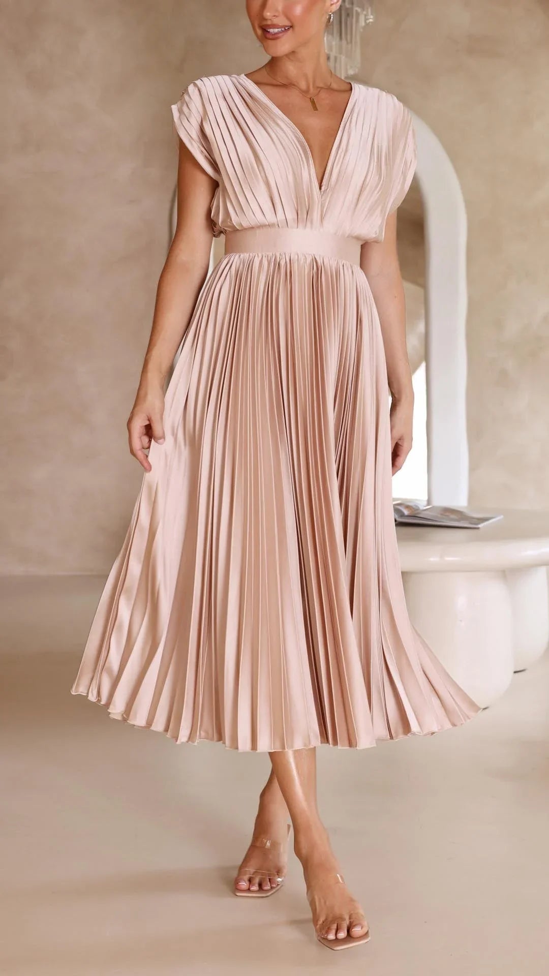 Maria – Elegante vestido plisado para dama
