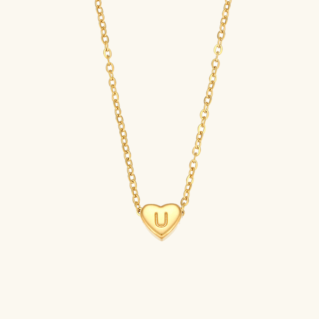Corazón - Collar de iniciales de oro