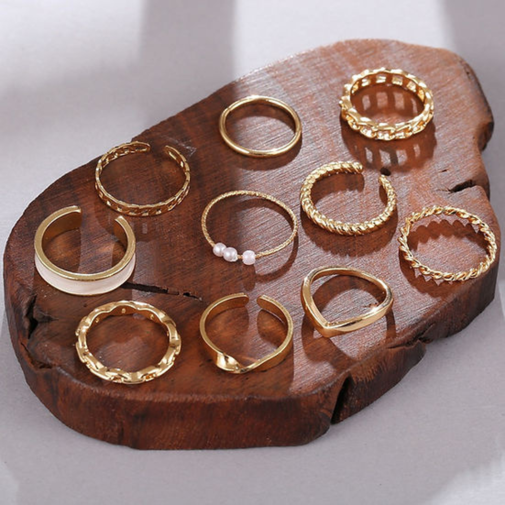 10Piezas Anillos de Moda - Anillos de Mezcla y Combina