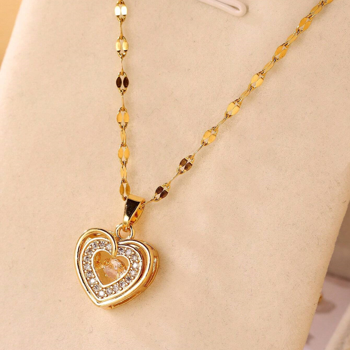 Colgante Corazón de Amor - Collar Doble Capa