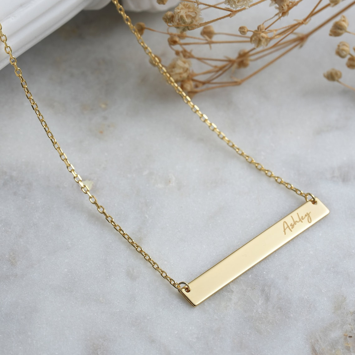 Collar de Barra con Nombre - Collar de Barra Personalizado