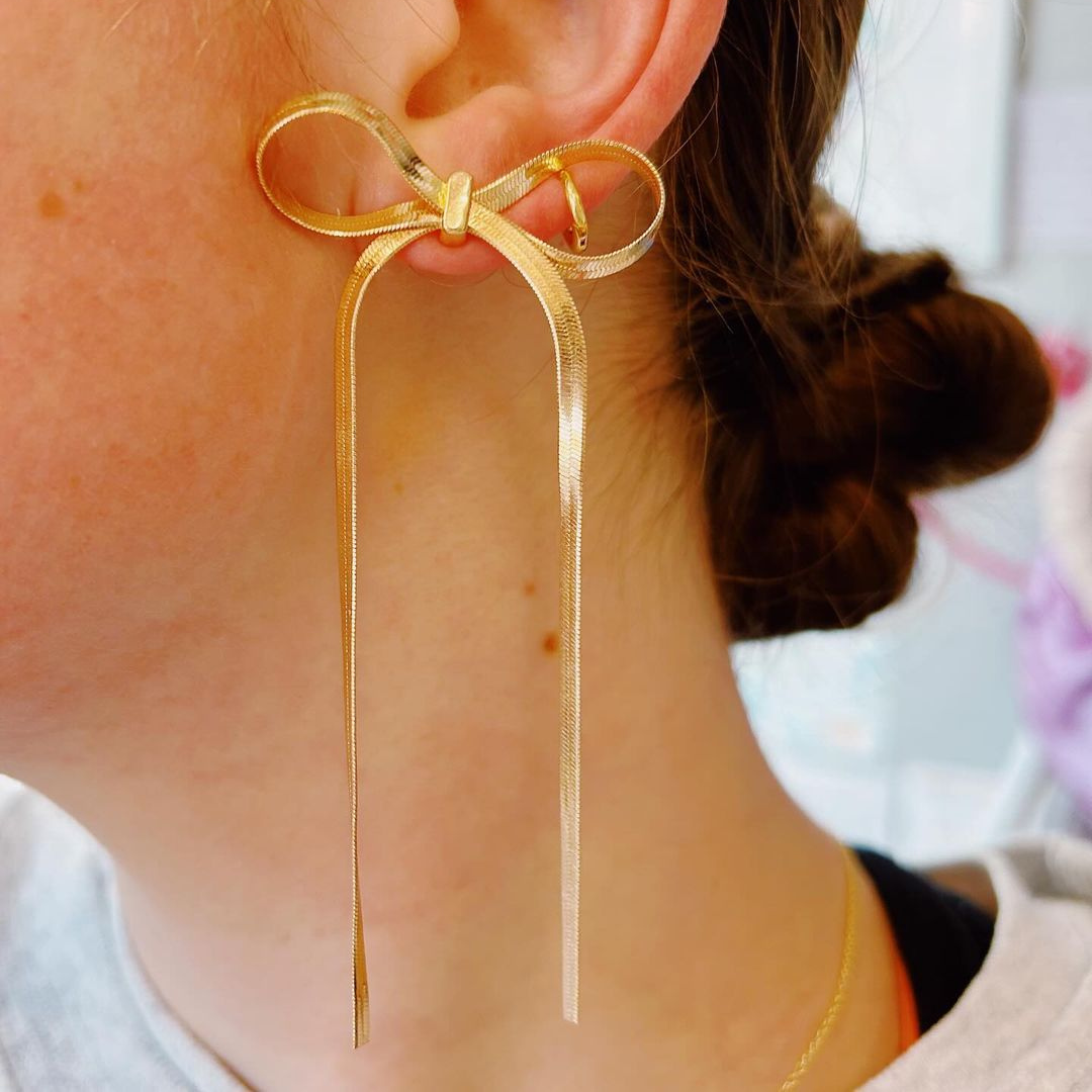 Pendientes largos con borlas - Pendientes Ribbon