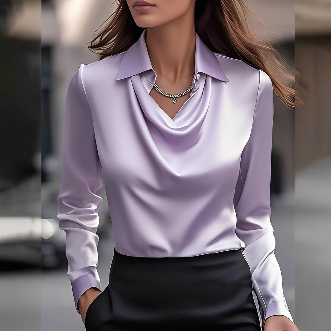 Laurentine - Blusa sofisticada con mangas largas para mujeres