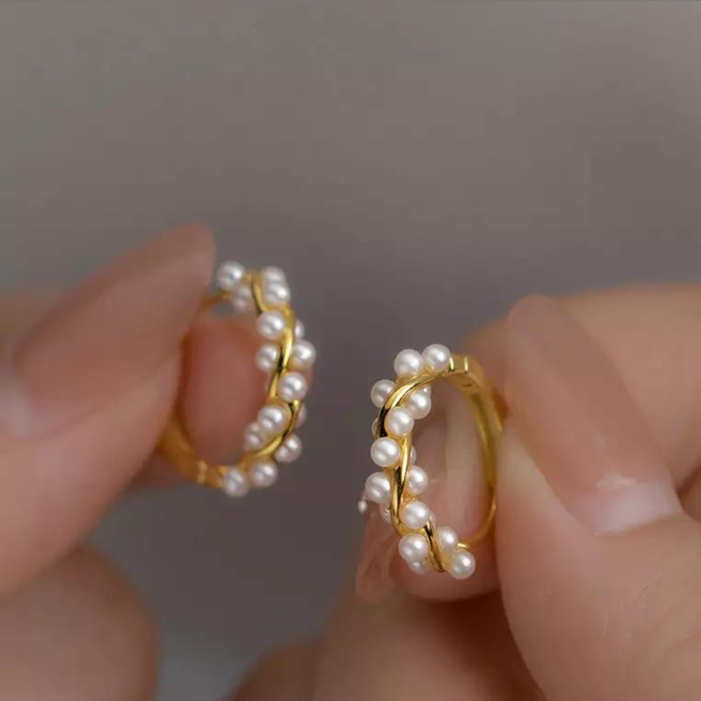 Pendientes de perlas de imitación - Elegantes pendientes de perlas