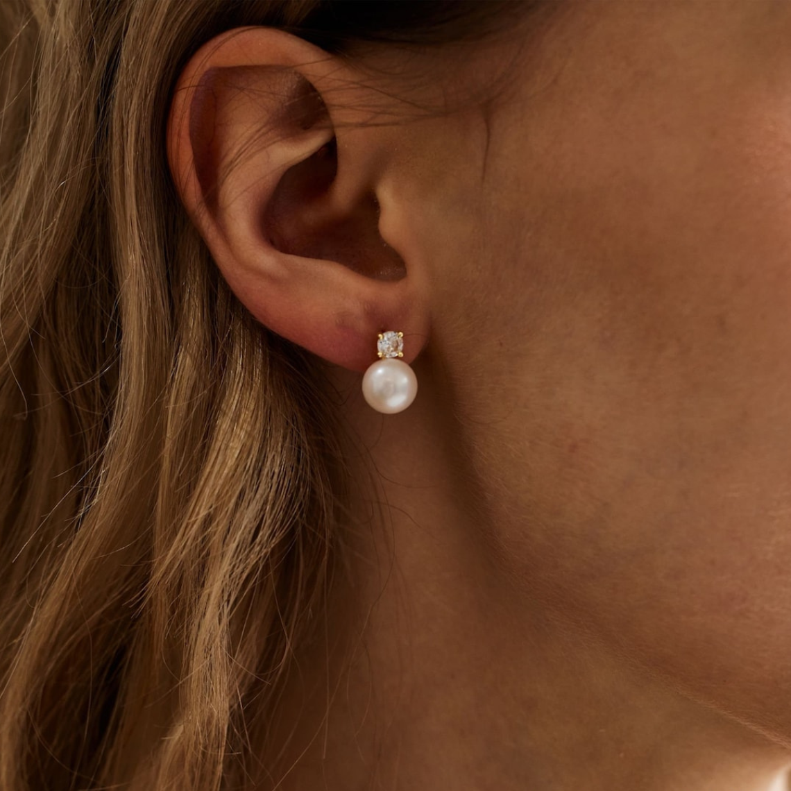 Pendientes de perlas - Pendientes delicados de CZ
